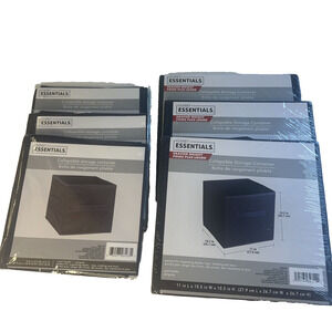 6 Closet Essentials Collapsible Storage Containers Pull Handle Lot 0f 6 2 sizes